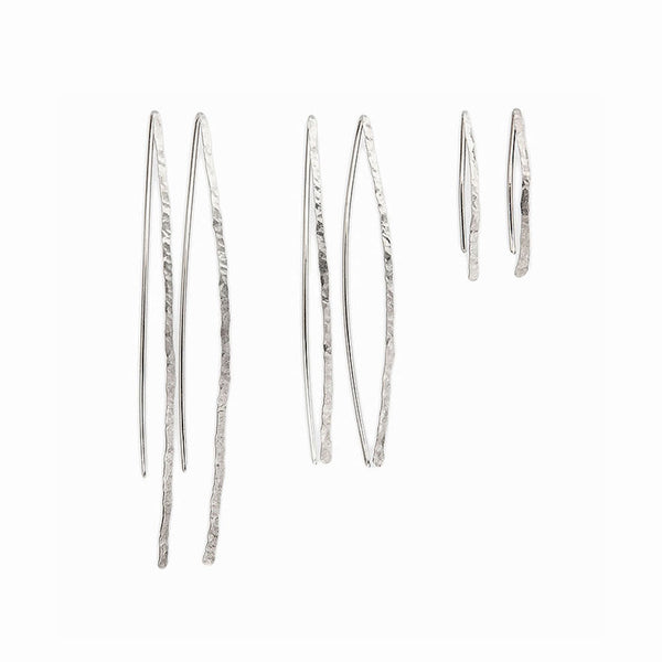 Elke Van Dyke Design Silver Wishbone Threader Earrings all sizes