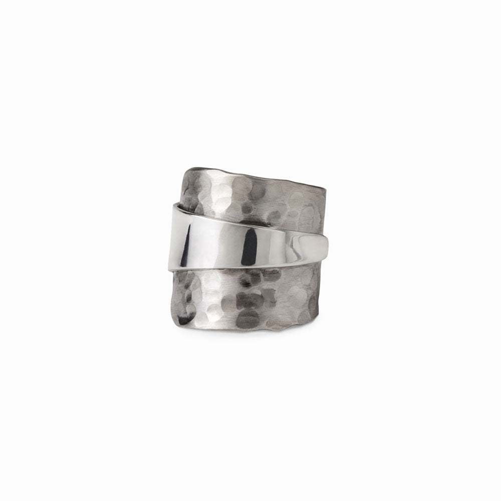 Elke Van Dyke Design Silver Wrap Ring front view