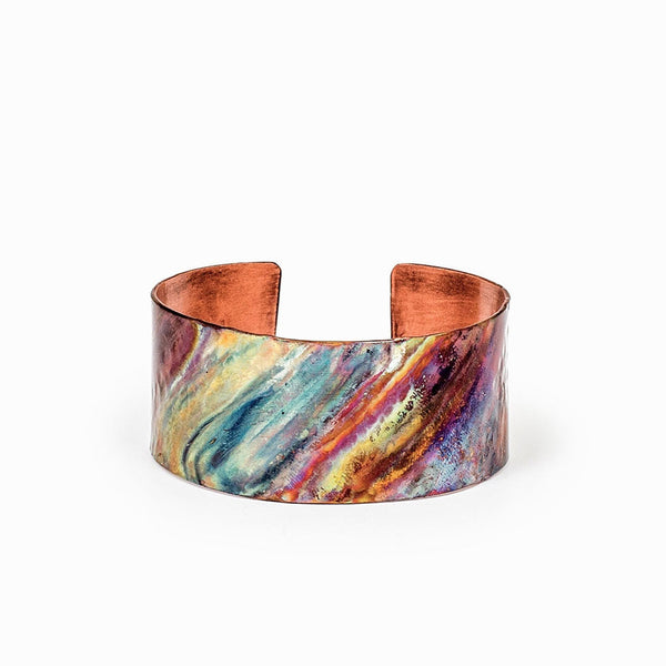 Small Rainbow Copper Cuff Bracelet