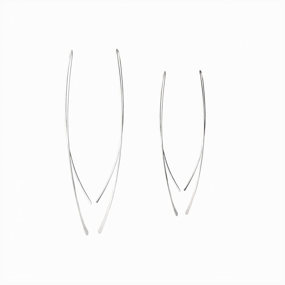 Elke Van Dyke Design Sterling Silver Wisp Threader Earrings side view