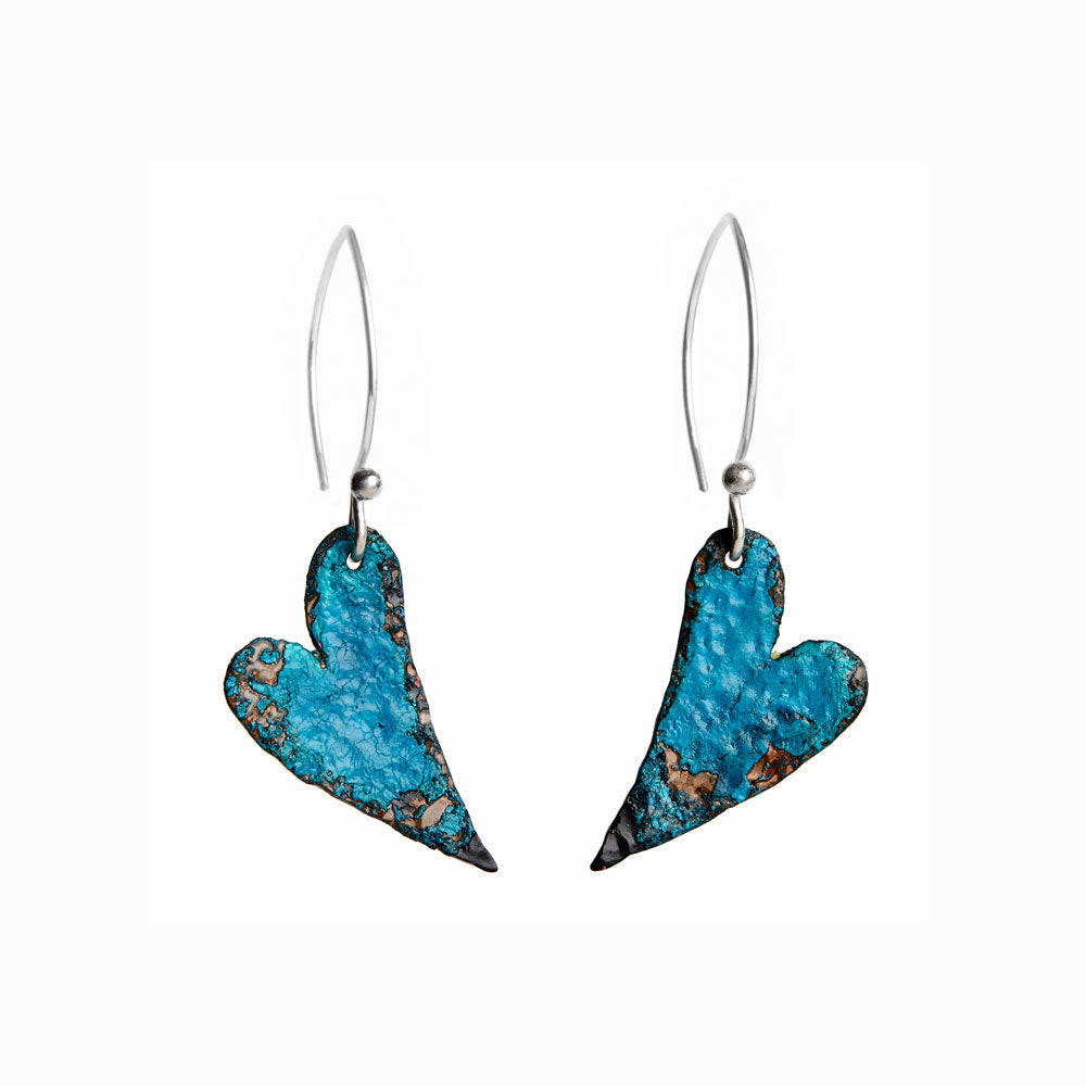Elke Van Dyke Design Turquoise Heart Earrings